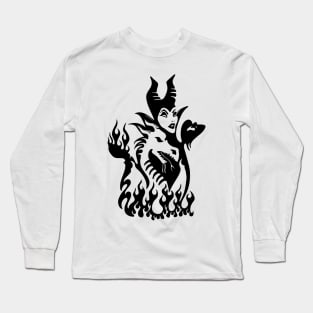 Evil Fairy with her Dragon and Crow Long Sleeve T-Shirt